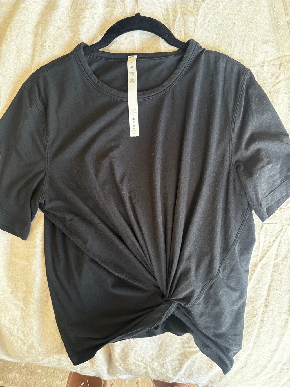 lululemon athletica Black Short-Sleeve Twist-Front Tee